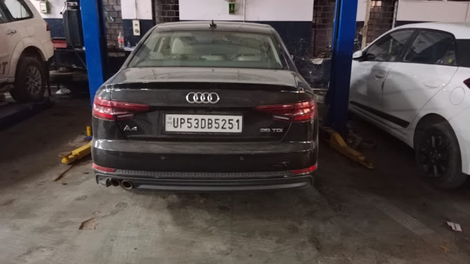 audi car in workshop of xl car care for repair work